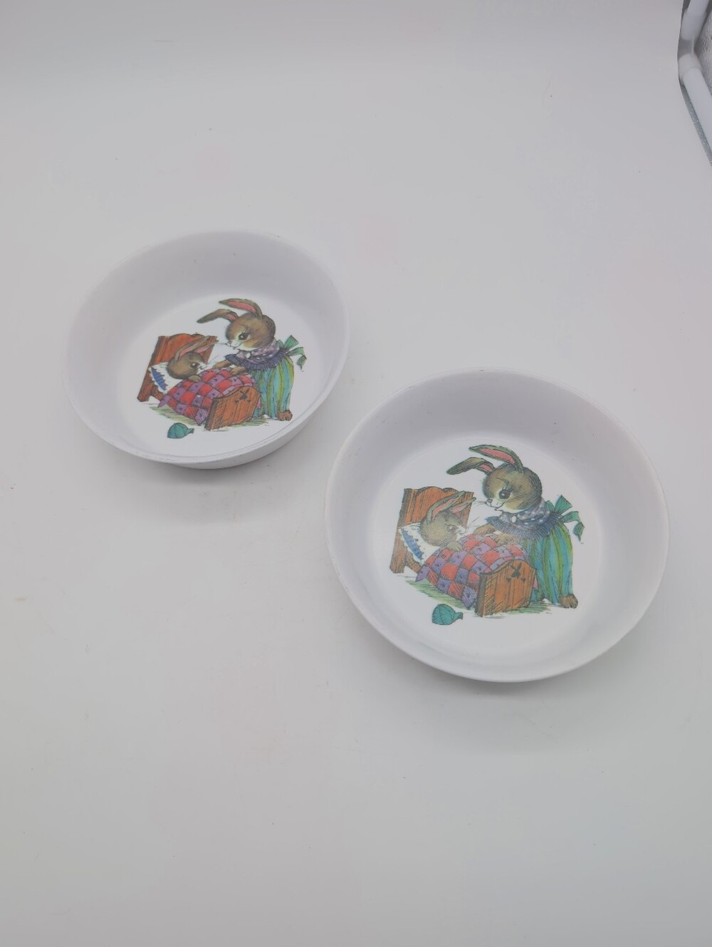 Vintage SiLite Melamine Bunny Bowls Set of 2 Peter Rabbit Kids Cereal Dishes​